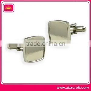 Shiny Silver Plated Zinc Alloy Cufflink Blanks thumbnail-4