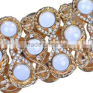 Hot Sell Wide Adjustale Alloy With Resin Stone Bracelet thumbnail-3