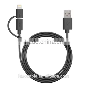 MFi Certified 8 Pin and Micro 2 in 1 Dual Style Cord thumbnail-3