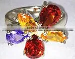 Multi Colored Diamond 925 Sterling Silver Ring Lady's SC044 thumbnail-1