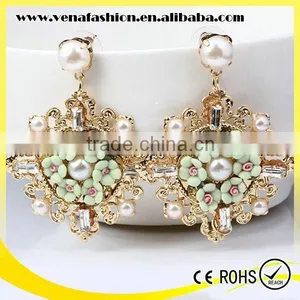 Instock Enamel Beads Soft Ceramic Shaped Flower Earring thumbnail-1