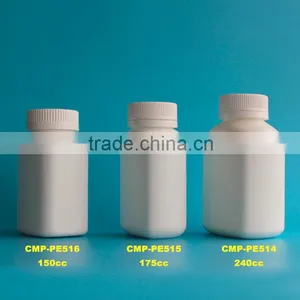 8 oz Plastic HDPE Square White Medicine Pill Bottle, Pharmaceutical Capsule Bottle With Tamper Evident Cap thumbnail-5