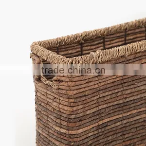 Natural Seagrass and Banana Leaf Interwoven Storage Basket Quality Choice thumbnail-5