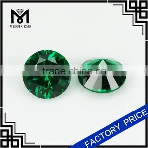 Synthetic Nano Emerald 8mm Round Brilliant Cut Nano Gem for Jewelry thumbnail-2