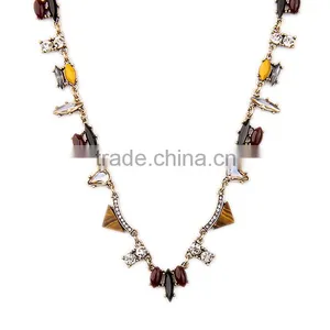 Cheap Wholesale Jewelry 2016 Latest Design Vintage Crystal Necklace for Women thumbnail-5