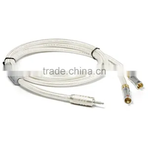 HIFI Cable 3.5mm to AV 2 RCA Audio Adapter Cable Palicass & Canare F12 Plug NEW thumbnail-1