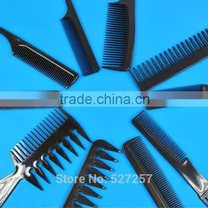 10Pcs Barbers Brush Combs Set Black Pro Salon Hair Styling Tools Hairdressing Plastic thumbnail-2
