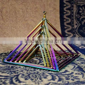 Golden or Pure Gold or Platinium or Titanium Quartz Crystal Singing Pyramid thumbnail-4