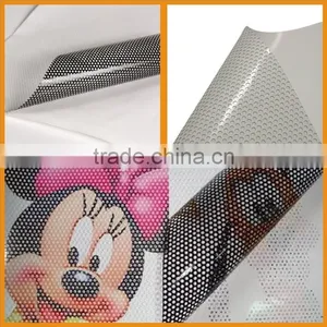 Black Perforated Privacy Window Film, One Way Vision Window Film thumbnail-1