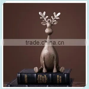 Resin Cute Christmas Deer Statue Christmas Gift thumbnail-2