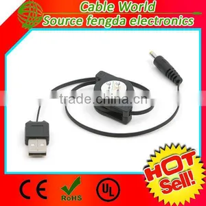 Hot Sell,Retractable DC 4mm Cable USB A Male to DC 5V 4mm Charger Cable thumbnail-1