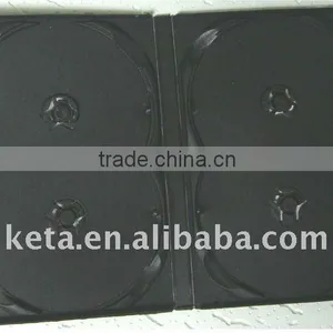 14mm Multi 4 Discs Black Cover Quad DVD Case Without Tray thumbnail-1