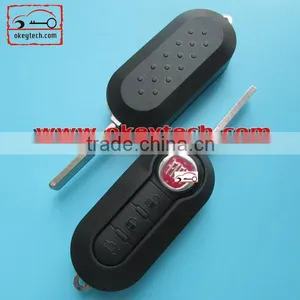 High Quatity Fita 500 Flip Remote Key Shell Black 3 Button Fiat 500 Brava Panda Punto Fobs Romote Key Case thumbnail-3