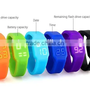 Stock 32gb Usb Flash Watch, Silicone Rubber Wristband Watch Pendrive, Silicone LED Watch Usb Drive thumbnail-2