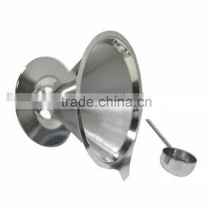 Double Wall Stainless Steel 304 Pour Over Coffee Filter thumbnail-1