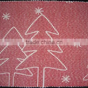 Cotton Fabric Jacquard Tapestry Christmas Tree Placemats ,ribbed Placemat thumbnail-2