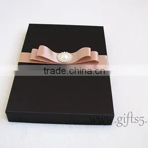 Custom Handmade Luxury Black Wedding Invitation Gift Boxes thumbnail-1