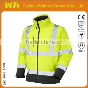 10000mm Waterproof Reflective Yellow Men's Softshell Jacket thumbnail-1