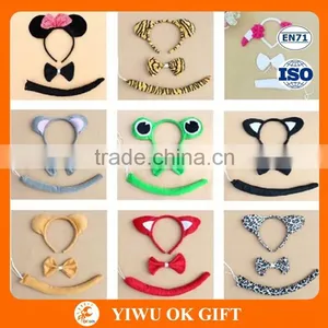 Black Color Cat Ears Headband With Bow Tie And Tail For Party Decoration Favor Bow Tie Set thumbnail-6