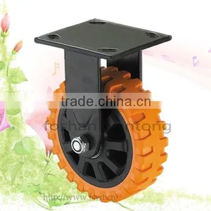 Industrial Heavy Duty Hammer Non-slip PU Rigid Caster thumbnail-1