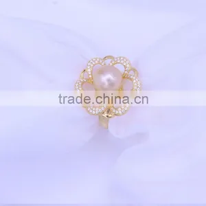AAA Round Gold Pearl Ring, Pearl Ring Finger, Cheap Pearl Ring thumbnail-1