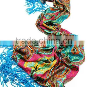 Screen Print Large Silk Twill Shawl thumbnail-1