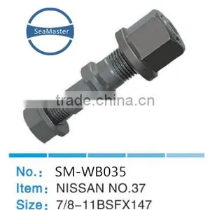 High Strenth Alloy Wheel Bolt With Nut 7/8BSF*147mm for Trucks and Autos thumbnail-1