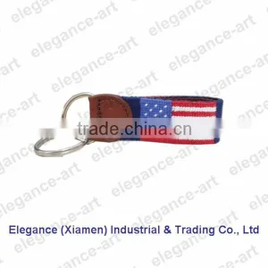 New Design of Needlepoint Key Chain With Genuine Leather thumbnail-3