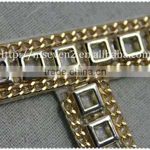 Elegant Gold Chain Felt Fabric Collar, New Design Collar Necklace for Women Garment thumbnail-4