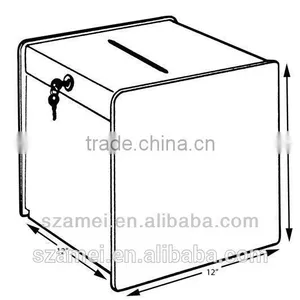 2017 Black Acrylic Ballot Box Wth Lock and Key for Election thumbnail-5