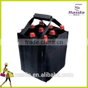 Black Nonwoven Wine Bag,9 Bottle Wine Bag,wine Bag With Strong Handle thumbnail-1