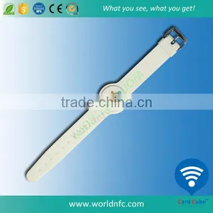China Suppiler Round NTAG216 Chip RFID PVC Wristband thumbnail-1