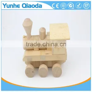 Vehicle Block Railway Engine 3D Woodcraft Kit Assemble Paint DIY Zle Toys for Kids Adults the Best Birthday Gift thumbnail-2