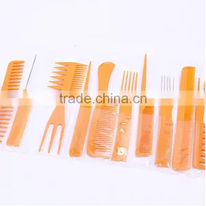 10pcs Professional Salon Hair Styling Hairdressing Black Plastic BarbersBrush Combs Set Hair Comb Set,Good for Barber thumbnail-6