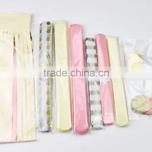 Tissue Pompom Balls Paper Tassels and Garland Tassel Garlands for Baby Shower Decoration Bridal Shower Pink Gold First Birthday thumbnail-2