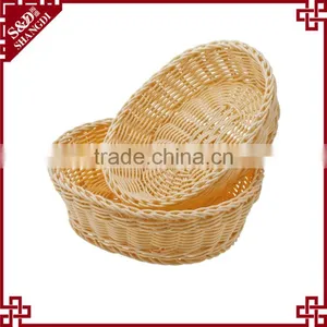 S&D Handmade pp Rattan Round Bread Wicker Fruit Basket thumbnail-3