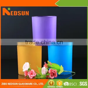 Latest Hot Selling Exporting Carton Manufacturer Colored Candle Jars Glass thumbnail-1