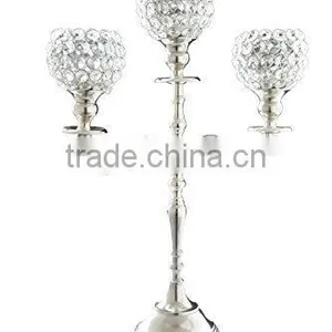 Crystal Ball Candelabra 3 Arms, Crystal Wedding Candelabra Centerpiece thumbnail-1