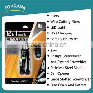 High Quality Outdoor Folding Plier Pocket Mini Multi Tool With Led Light thumbnail-1
