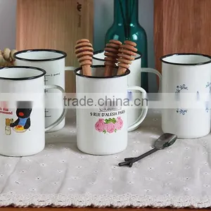 Wholesale Customized Cup Logo Printing Camping Enamel Mug thumbnail-4