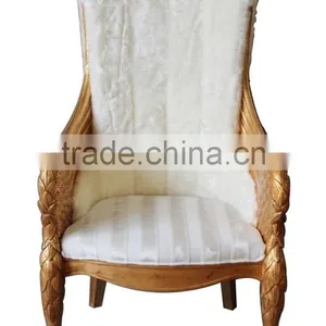 MD-2204-01 Antique Reproduction Single Chair With White Velvet thumbnail-1