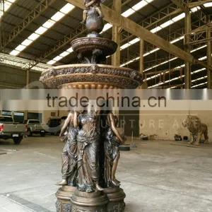 Outdoor Graden Decoration Sexy Girl Statue Copper Water Fountain thumbnail-1