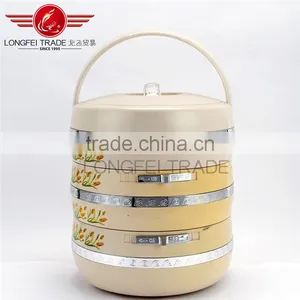 Eco-friendly Wheat Design 3 Layer Round Thermal Container/ Food Warmer thumbnail-2