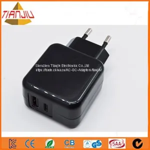 Двойной настенный зарядный прибор для путешествий с USB и Type-C thumbnail-1