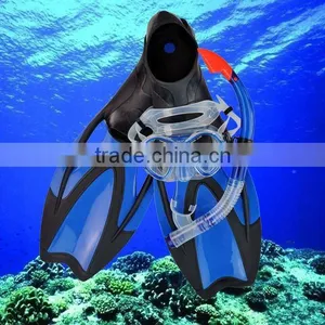 Professional Fashion Blue Durable Silicone Snorkel and Flipper Sets thumbnail-1