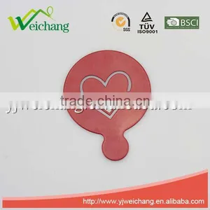 WCTS407 Durable 18/0 Powder Coating Cappuccino Coffee Art Template Coffee Stencils Love Heart Shape Coffee Stencil, Food Grade thumbnail-1