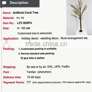 Golden Artificial Tree Branches Wedding Hall Centerpieces Christmas Decoration thumbnail-2