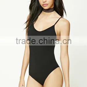 Adult Artistic Gymnastic Leotard Ladies Cami Straps Round O Neck Scoop Back Custom Bodysuits Ballet Leotard thumbnail-2