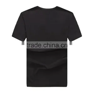 Custom Factory Black Printing Plain Men Cotton t Shirt thumbnail-2