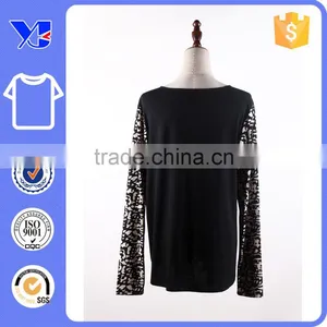 Knitted Blank Fall Wear Foil Printing Front Glown Lady T-shirt thumbnail-2